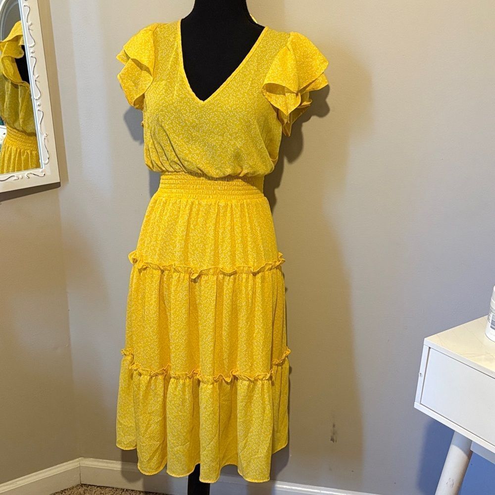 Jessica Simpson Sunny Yellow Ruffle Dress